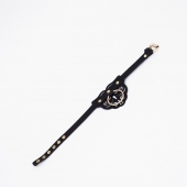 Черный чокер с клепками и золотистой фурнитурой - Crazy Handmade - купить с доставкой во Владимире