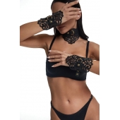 Фигурный набор для БДСМ-игр с узорами и золотистой фурнитурой - Crazy Handmade - купить с доставкой во Владимире