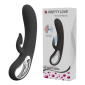 Черный вибратор-кролик Romance Massage - 24 см. - Baile купить во Владимире с доставкой в Orgasmix.ru Черный вибратор-кролик Romance Massage - 24 см. - Baile