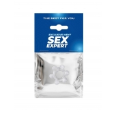 Прозрачное эластичное эрекционное кольцо с 6 шариками - Sex Expert - во Владимире купить с доставкой