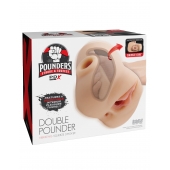 Телесный мастурбатор с вибрацией Double Pounder Vibrating Squeeze Stroker - Pipedream - во Владимире купить с доставкой