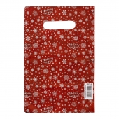 Красный подарочный новогодний пакет с вырубной ручкой (20х30 см) - Сима-Ленд - купить с доставкой во Владимире