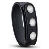 Черное эрекционное кольцо на кнопках - Blush Novelties - во Владимире купить с доставкой