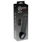 Черная вибронасадка для пениса с хомутом для мошонки и пультом ДУ Remote Controlled Penis Extension - Orion - во Владимире купить с доставкой