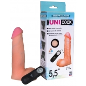 Фаллическая насадка Харнесс UNICOCK 5,5  с вибрацией - 17 см. - LOVETOY (А-Полимер) - купить с доставкой во Владимире