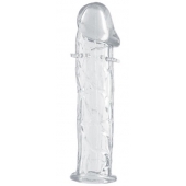 Гладкая прозрачная насадка с усиками под головкой - 12,5 см. - Toyfa Basic - во Владимире купить с доставкой