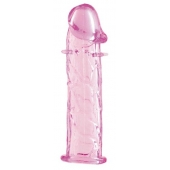 Гладкая розовая насадка с усиками под головкой - 12,5 см. - Toyfa Basic - во Владимире купить с доставкой Гладкая розовая насадка с усиками под головкой - 12,5 см. - Toyfa Basic - во Владимире купить с доставкой