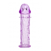 Гладкая фиолетовая насадка с усиками под головкой - 12,5 см. - Toyfa Basic - во Владимире купить с доставкой