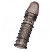 Дымчатая закрытая насадка ToyFa XLover с чешуйками и пупырышками - 13,5 см. - ToyFa - во Владимире купить с доставкой