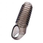 Дымчатая насадка с рёбрышками и подхватом мошонки ToyFa XLover - 12,5 см. - ToyFa - во Владимире купить с доставкой