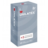 Презервативы с рёбрами Unilatex Ribbed - 12 шт. + 3 шт. в подарок - Unilatex - купить с доставкой во Владимире