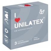 Презервативы с рёбрами Unilatex Ribbed - 3 шт. - Unilatex - купить с доставкой во Владимире