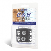 Ремень на член и мошонку 1.5  Cock Ring With Ball Strap - BlueLine - купить с доставкой во Владимире