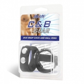 Утяжка на пенис с клёпками Duo Snap Cock And Ball Ring - BlueLine - купить с доставкой во Владимире