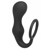 Чёрное эрекционное кольцо с анальной пробкой Double Pleasure Anal Plug - Lola Games - во Владимире купить с доставкой