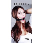 Чёрный кожаный чокер-кляп Tyra Black - Rebelts - купить с доставкой во Владимире