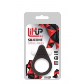 Чёрное эрекционное кольцо LIT-UP SILICONE STIMU RING 1 BLACK - Dream Toys - во Владимире купить с доставкой