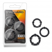Набор из 3 чёрных эрекционных колец Stay Hard Beaded Cockrings - Blush Novelties - во Владимире купить с доставкой