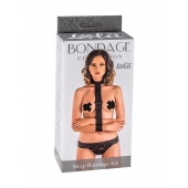 Ошейник с длинной лентой и наручниками Strap Bondage Kit Plus Size - Lola Games - купить с доставкой во Владимире