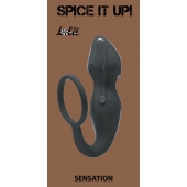 Серое эрекционное кольцо Sensation с анальным стимулятором - Lola Games - во Владимире купить с доставкой