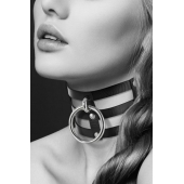 Чёрный тройной чокер с большим кольцом - Bijoux Pour Toi - купить с доставкой во Владимире