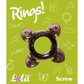 Чёрное эрекционное кольцо Rings Screw - Lola Games - во Владимире купить с доставкой