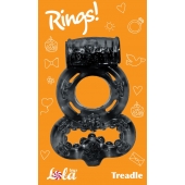 Чёрное эрекционное кольцо Rings Treadle с подхватом - Lola Games - во Владимире купить с доставкой