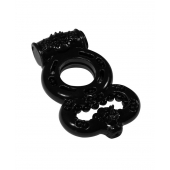 Чёрное эрекционное кольцо Rings Treadle с подхватом - Lola Games - во Владимире купить с доставкой
