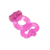 Розовое эрекционное кольцо Rings Treadle с подхватом - Lola Games - во Владимире купить с доставкой