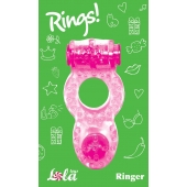 Розовое эрекционное кольцо с вибрацией Rings Ringer - Lola Games - во Владимире купить с доставкой