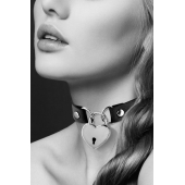 Черный чокер с замком в форме сердца - Bijoux Pour Toi - купить с доставкой во Владимире