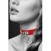 Красный узенький чокер с кольцом - Bijoux Pour Toi - купить с доставкой во Владимире