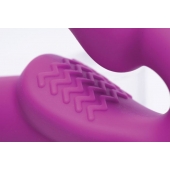 Ярко-розовый безремневой вибрострапон Evoke Vibrating Strapless Silicone Strap-on Dildo - XR Brands - купить с доставкой во Владимире