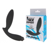 Чёрный вибростимулятор простаты Sex Expert Vibe Pleasure - Sex Expert - во Владимире купить с доставкой