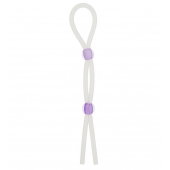 Прозрачное эрекционное кольцо-лассо SILICONE LASSO COCK RING DUAL BEADS - NMC - во Владимире купить с доставкой