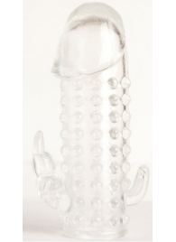 Гелевая прозрачная насадка с 2 отростками - 13 см. - Toyfa Basic - во Владимире купить с доставкой Гелевая прозрачная насадка с 2 отростками - 13 см. - Toyfa Basic - во Владимире купить с доставкой