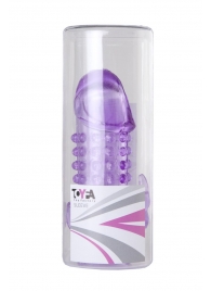 Закрытая фиолетовая насадка с 2 отростками - 13 см. - Toyfa Basic - во Владимире купить с доставкой Закрытая фиолетовая насадка с 2 отростками - 13 см. - Toyfa Basic - во Владимире купить с доставкой