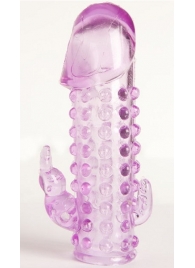 Закрытая фиолетовая насадка с 2 отростками - 13 см. - Toyfa Basic - во Владимире купить с доставкой Закрытая фиолетовая насадка с 2 отростками - 13 см. - Toyfa Basic - во Владимире купить с доставкой