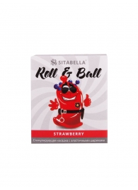 Стимулирующий презерватив-насадка Roll   Ball Strawberry - Sitabella - купить с доставкой во Владимире