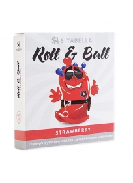 Стимулирующий презерватив-насадка Roll   Ball Strawberry - Sitabella - купить с доставкой во Владимире