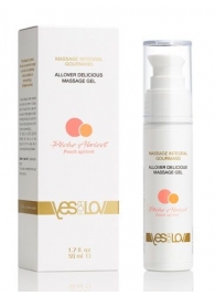 Универсальный массажный гель-смазка Allover Delicious Massage Gel с ароматом персика и аброкоса - 50 мл. - YESforLOV - купить с доставкой во Владимире