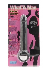 Чёрная насадка на пенис для анальной стимуляции WHATA MAN - 16 см. - Seven Creations - во Владимире купить с доставкой