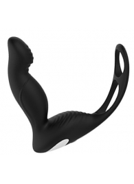 Черный вибромассажер простаты P-PLEASER W ERECTION ENHANCE - Dream Toys - во Владимире купить с доставкой