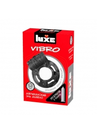 Чёрное эрекционное виброкольцо Luxe VIBRO  Африканский Эль Дьябло  + презерватив - Luxe - во Владимире купить с доставкой