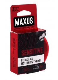 Ультратонкие презервативы в железном кейсе MAXUS Sensitive - 3 шт. - Maxus - купить с доставкой во Владимире