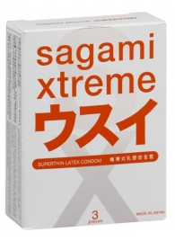 Ультратонкие презервативы Sagami Xtreme SUPERTHIN - 3 шт. - Sagami - купить с доставкой во Владимире