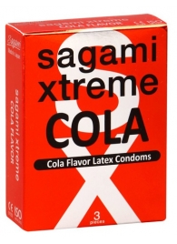 Ароматизированные презервативы Sagami Xtreme COLA - 3 шт. - Sagami - купить с доставкой во Владимире