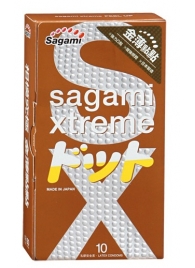 Презервативы Sagami Xtreme FEEL UP с точечной текстурой и линиями прилегания - 10 шт. - Sagami - купить с доставкой во Владимире