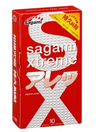 Утолщенные презервативы Sagami Xtreme Feel Long с точками - 10 шт. - Sagami - купить с доставкой во Владимире