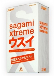 Ультратонкие презервативы Sagami Xtreme SUPERTHIN - 15 шт. - Sagami - купить с доставкой во Владимире